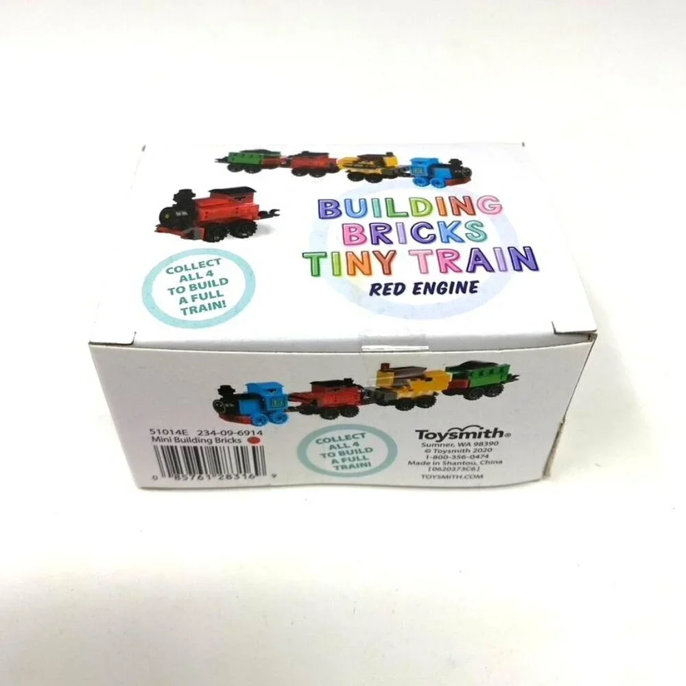 Toysmith Mini Building Bricks Tiny Train Red Engine 32 Count Ages 4+
